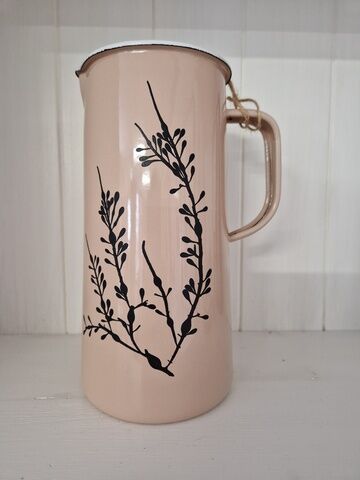 Seaweed Etched Enamelware 3 Pint Jug Marie Rose - Egg Wrack