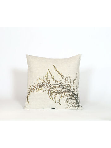 Seaweed Print Linen Square Cushion Cover - Wireweed