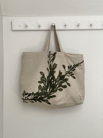 V&A Seaweed Wallpaper Design Cotton Tote Bag