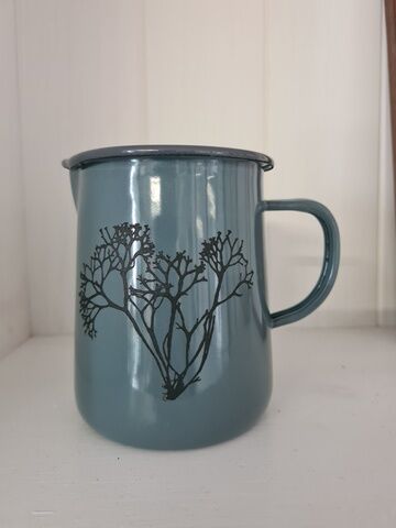 Seaweed Etched Enamelware 1 pint jug Pigeon Grey - Irish Moss