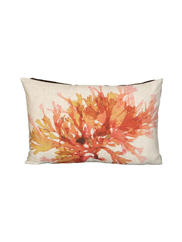 Seaweed Print Linen Oblong Cushion Cover - Beautiful Fan Weed