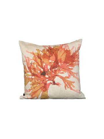 Seaweed Print Linen Square Cushion Cover - Beautiful Fan Weed