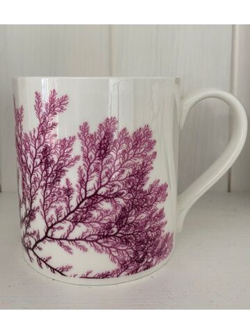 Seaweed Print Bone China Mug - Red Comb Weed