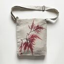 Seaweed Print Linen Shoulder Bag - False Eyelash Weed additional 1