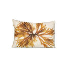 Seaweed Print Linen Oblong Cushion Cover - Brown Fan Weed additional 1