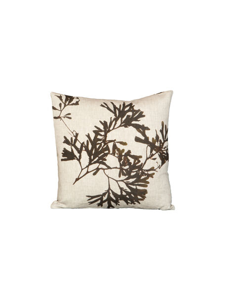 Seaweed Print Linen Square Cushion Cover - Bladder Wrack