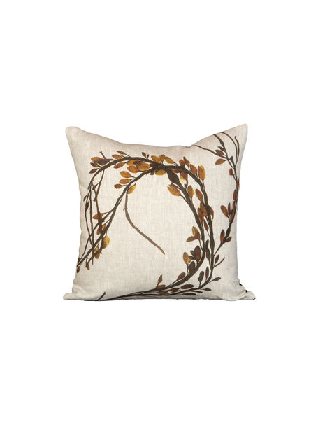 Seaweed Print Linen Square Cushion Cover - Egg Wrack